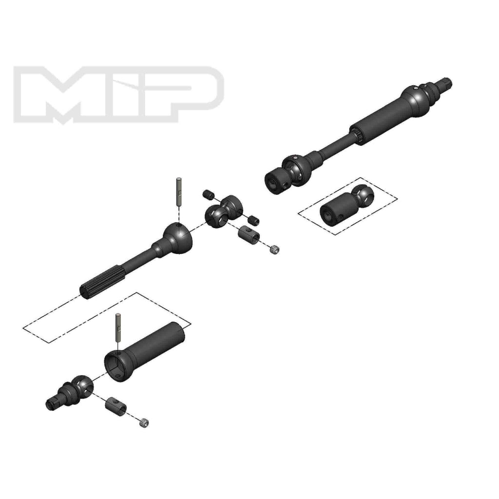 MIP X-Duty™, Center Drive Kit, 95mm to 130mm w/ 5mm Hubs, Vaterra K5, K10, Ascender, Bronco 18180