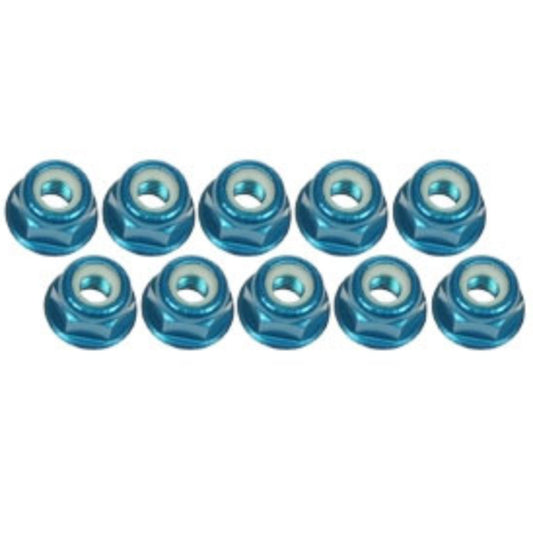 3Racing 3mm Aluminum Flanged Lock Nuts (10 Pcs) 3RAC-NF30