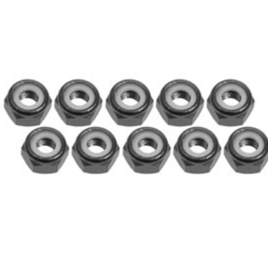 3Racing 4mm Aluminum Lock Nuts (10 Pcs) 3RAC-N40