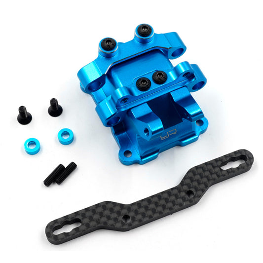 Yeah racing TATT-061BU Aluminum Gearbox Cover w/Carbon Damper Mount For Tamiya TT02